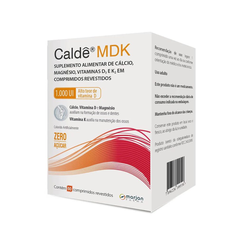 Cálcio Caldê MDK 1000UI 60 comprimidos