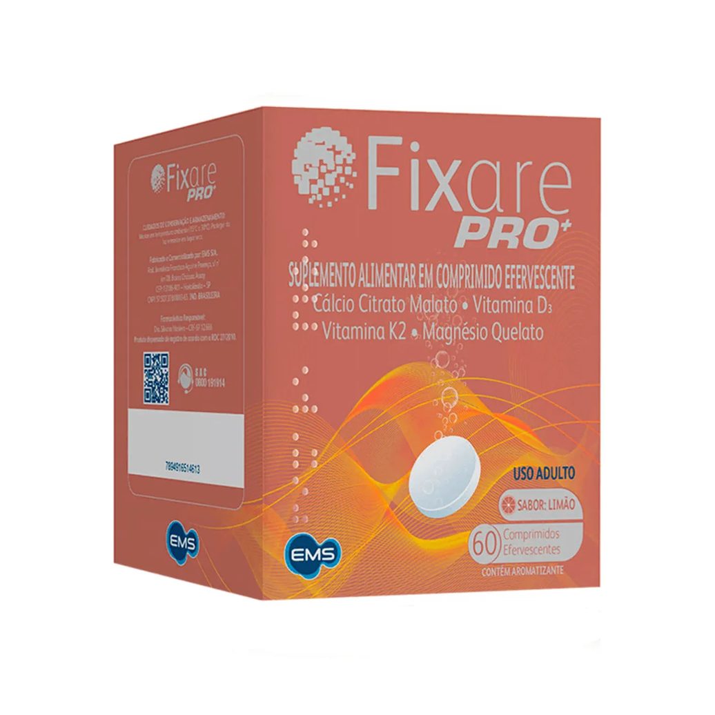 Suplemento Alimentar Cálcio Fixare Pro+ 60 comprimidos efervescentes