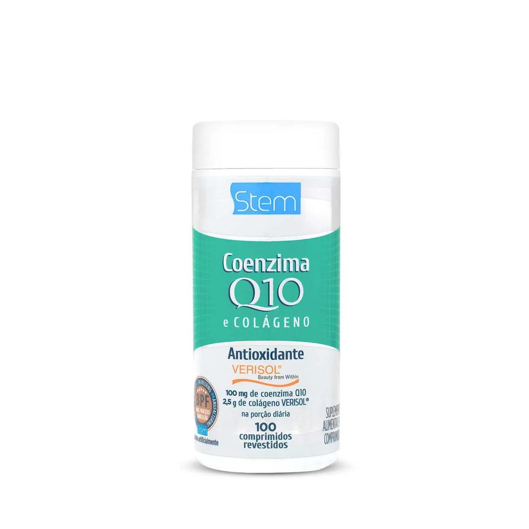 Coenzima Q10 25mg + Colágeno 750mg Stem 100 comprimidos