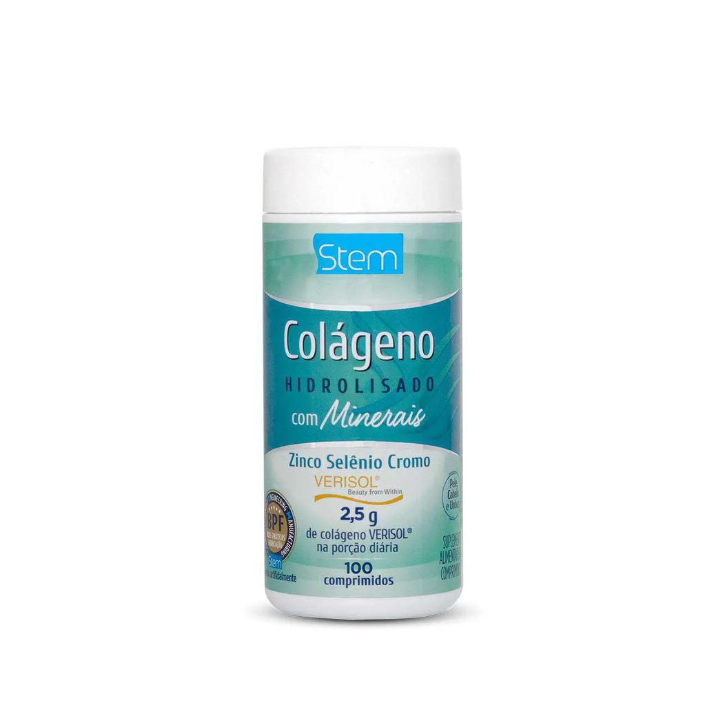Colágeno Hidrolisado com Minerais Stem 100 comprimidos