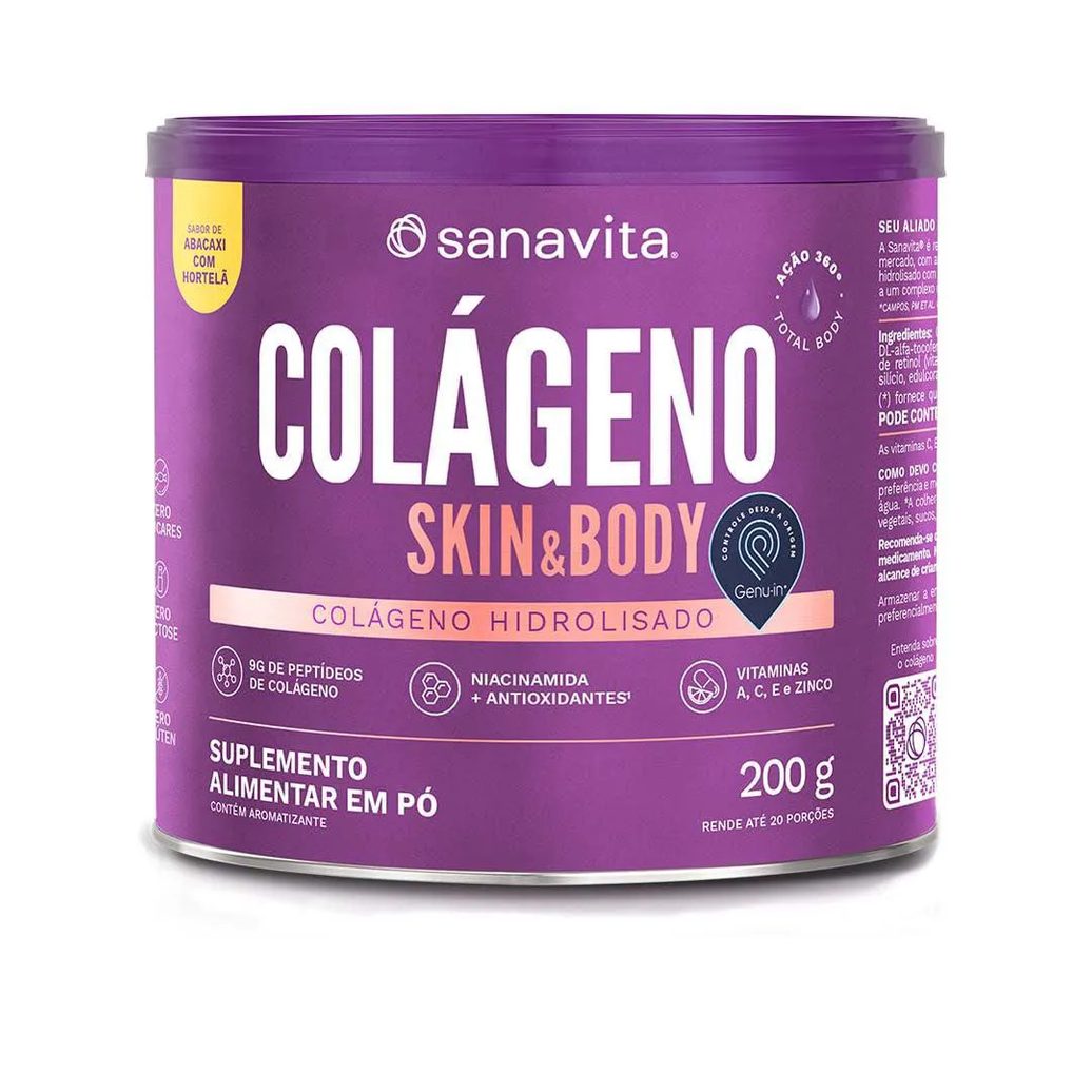 Colágeno Sanavita Skin Abacaxi com Hortelã Pó 200g