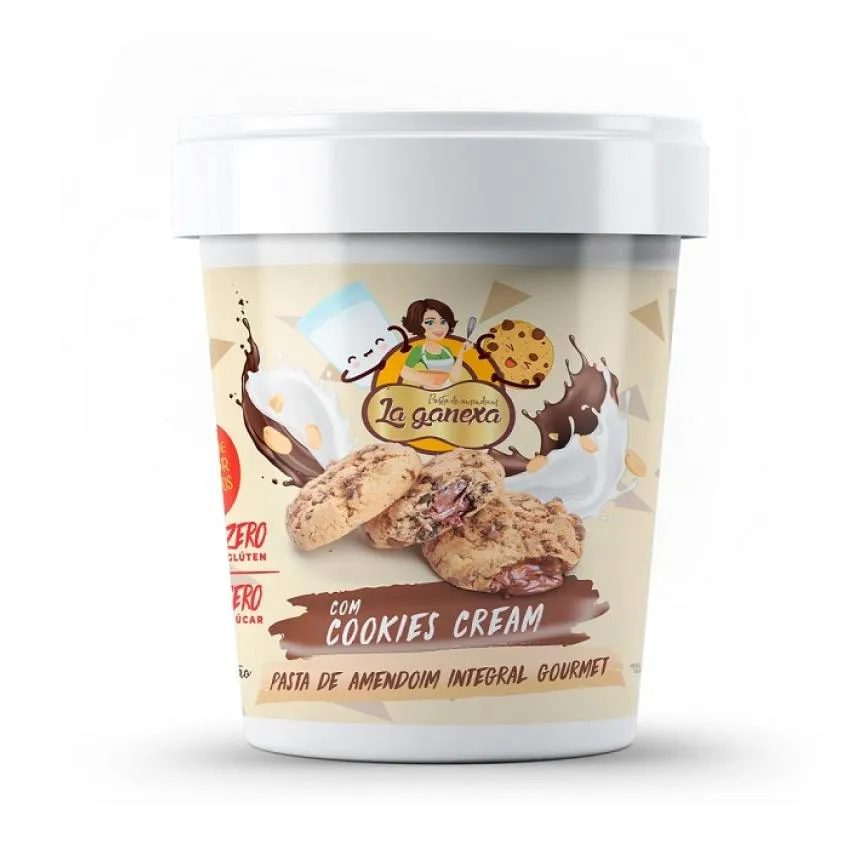 Pasta de Amendoim Integral Gourmet (1,05kg) – Sabor: com Cookies Cream