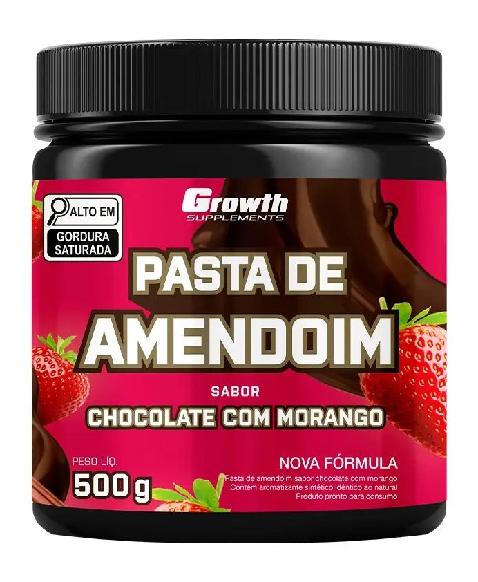 Pasta De Amendoim Sabor Chocolate Com Morango 500g