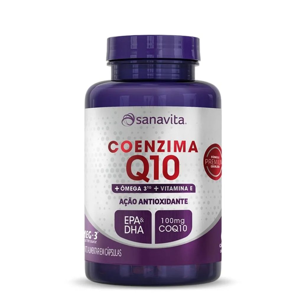 Ômega 3 Mais Coenzima Q10 Premium 60 cápsulas 500mg Sanavita