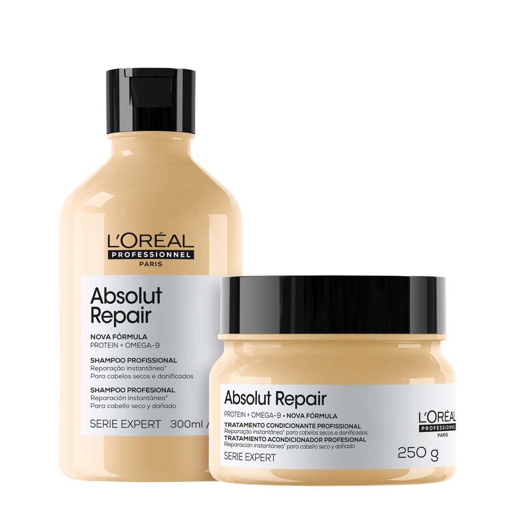 Kit L’Oréal Professionnel Serie Expert Absolut Repair Omega-9 + Protein Instant Resurfacing (2 Produtos)