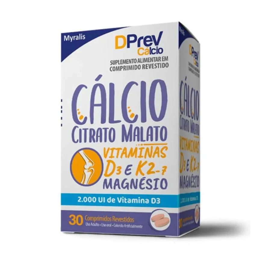 Dprev Cálcio 2.000Ui Suplemento Alimentar Myralis 30Cpr