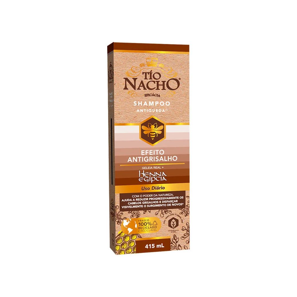 Shampoo Antiqueda Efeito Antigrisalho Geleia Real E Henna Egipcia 415ml