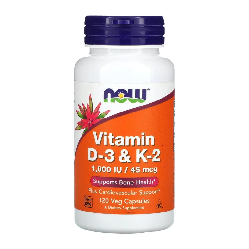 Vitamina D3 1.000 Ui + K2 45mcg – 120 Cápsulas Veganas – Now Foods
