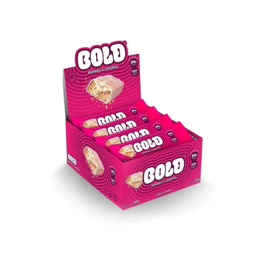Barra de Proteína Bold Snacks Bold Bar Berries & Crispies 60g 12 unidades