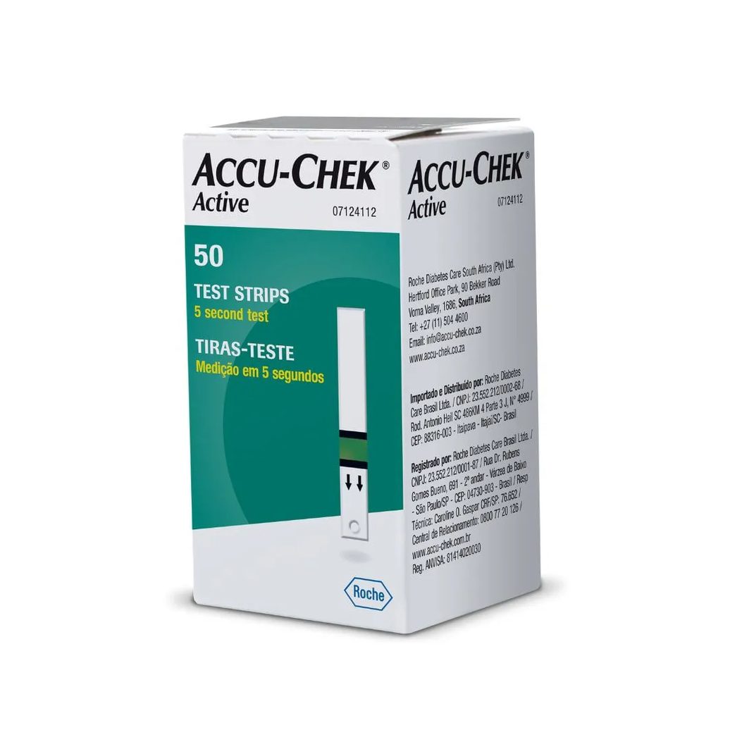 Tira De Teste De Glicose Accu-chek Active 50 Unidades