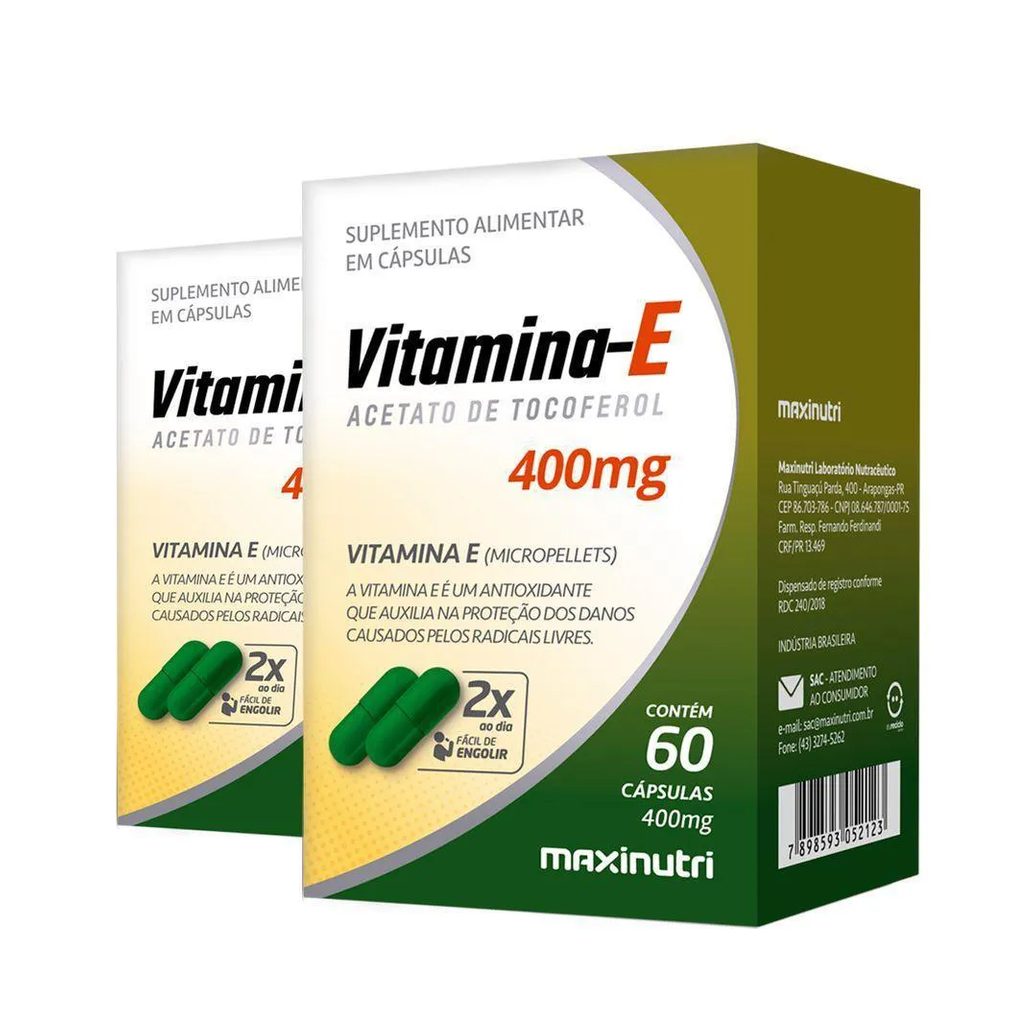 Kit 2 Vitamina e 400Mg Maxinutri 60 Cápsulas