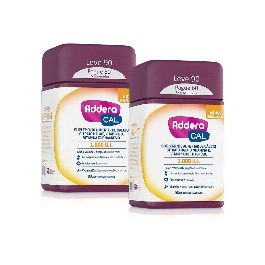Kit 2 Vitaminas D Addera Cal 1.000UI – 90 Comprimidos