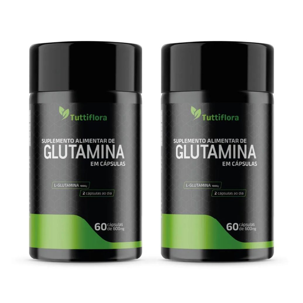 Kit 2x L-glutamina 600mg 60 cápsulas Tuttiflora
