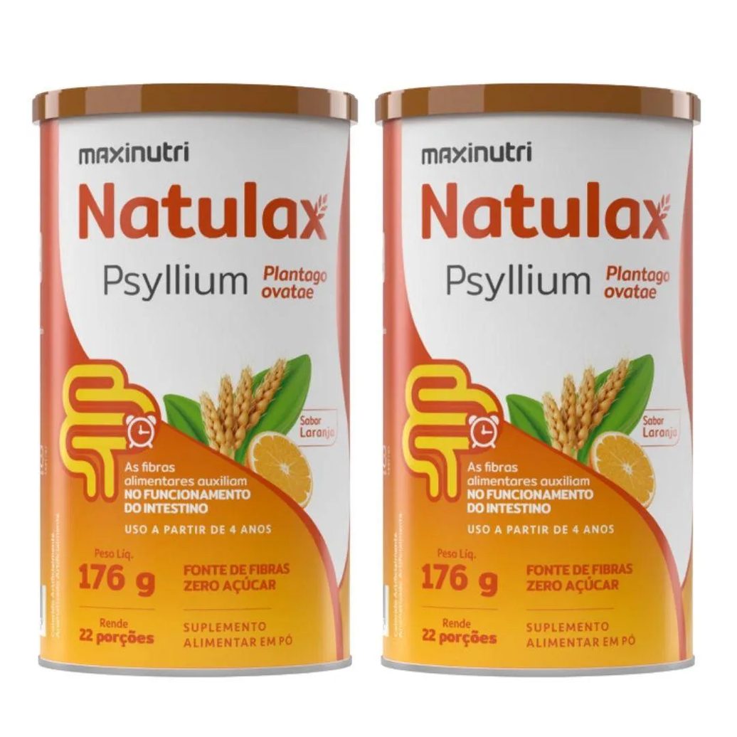 Kit 2x Natulax Psyllium 176g – Maxinutri Laranja