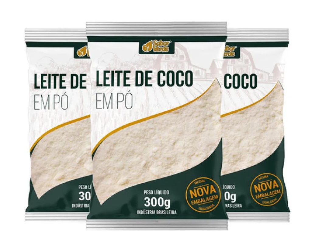 Kit 3 Leite De Coco Em Po 300G – Sabor Verde