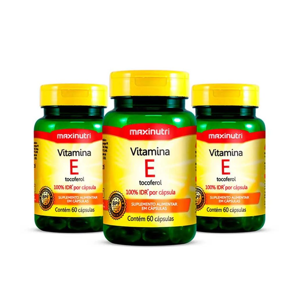 Kit 3 Vitamina e 100% Idr 60 Capsulas Maxinutri