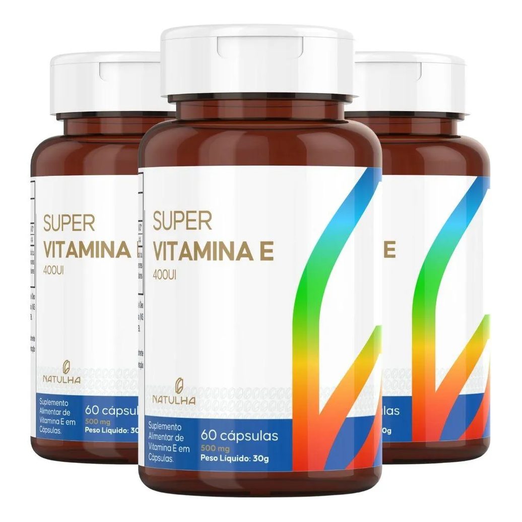 Kit 3x Super Vitamina e 400 Ui 60 cápsulas – Natulha