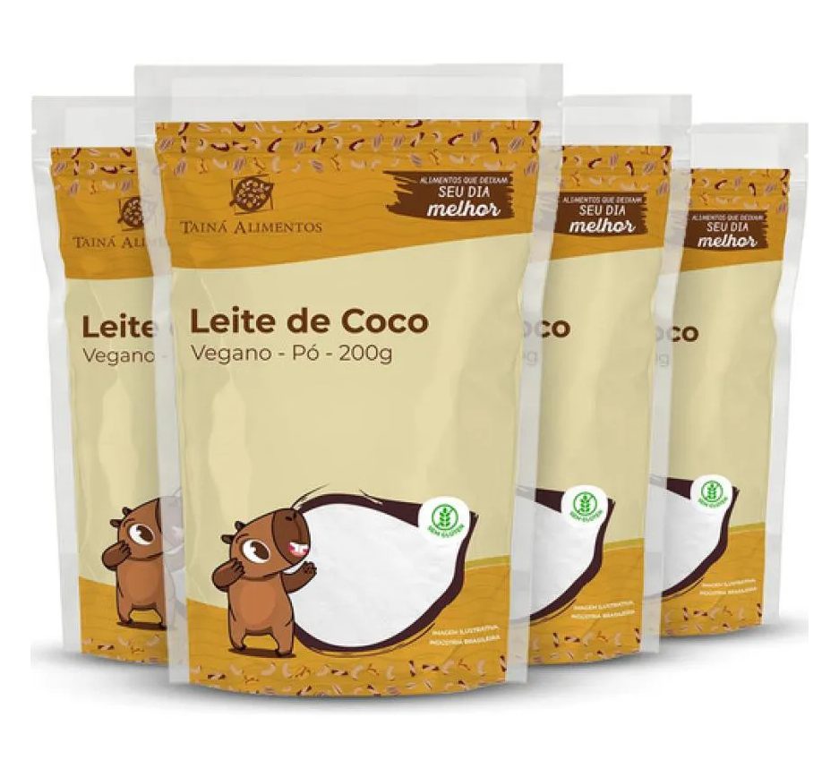 Kit 4 Leite de Coco em Po Vegano 200G – Taina Alimentos