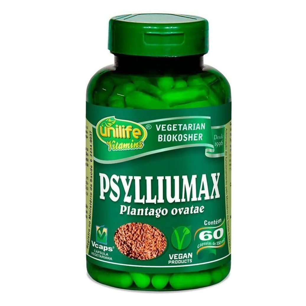 Kit 5 Psyllium 60cáps Psylliumax Unilife