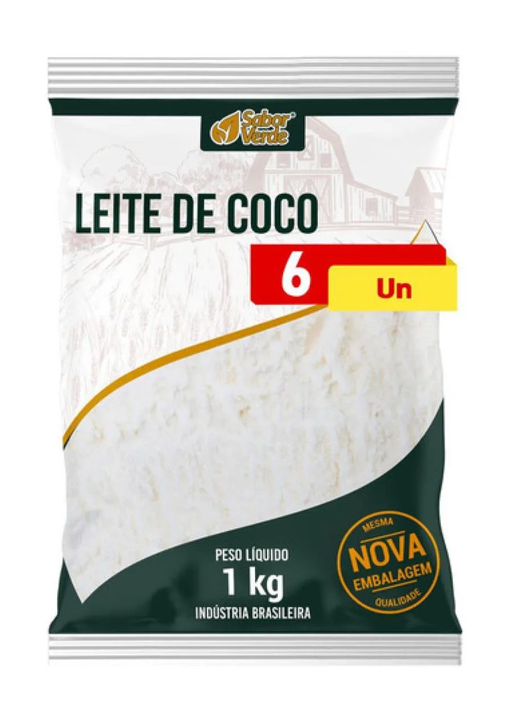 Kit 6 Leite de Coco em Po 1Kg – Sabor Verde