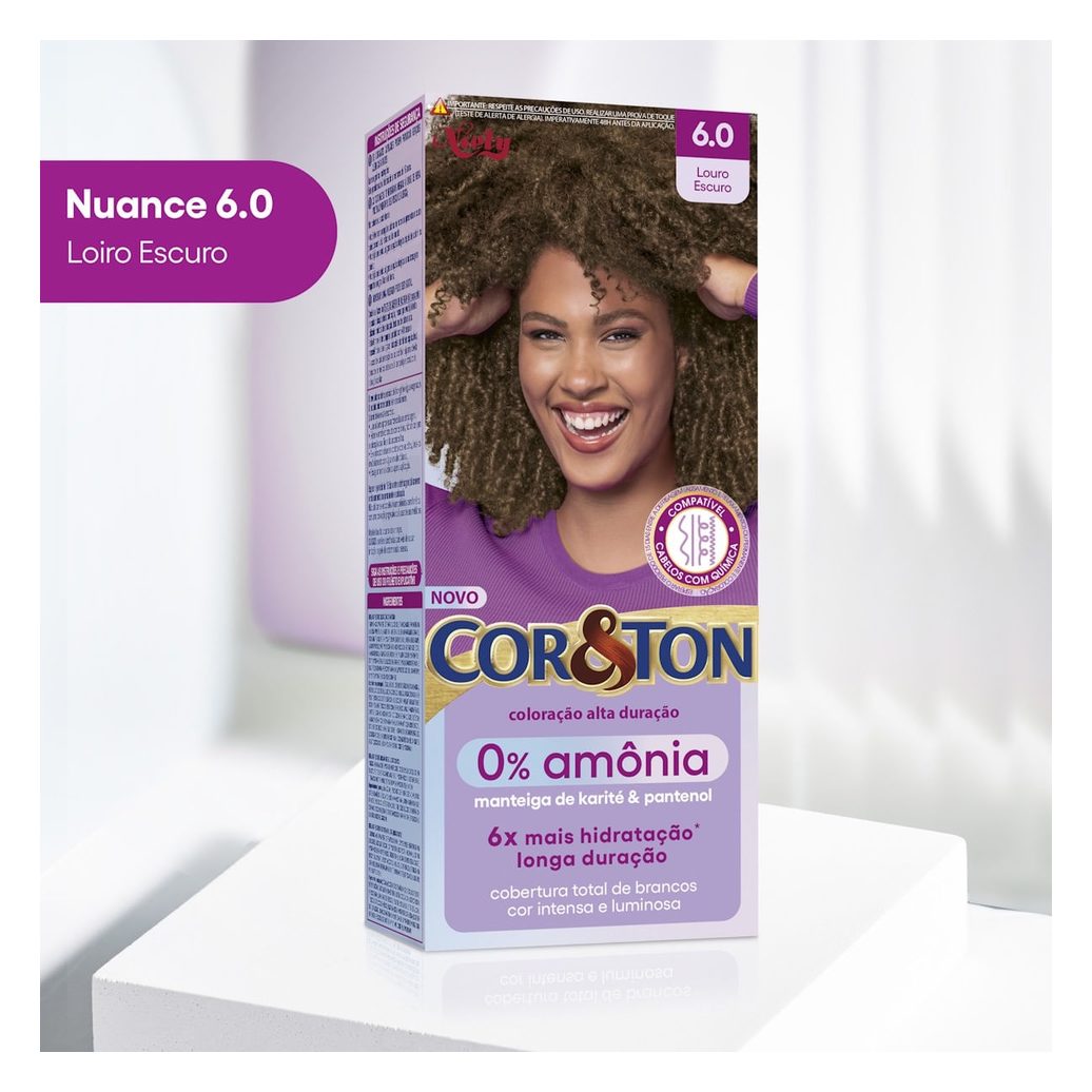 Tintura Cor&Ton Niely 0% Amônia 6.0 Louro Escuro