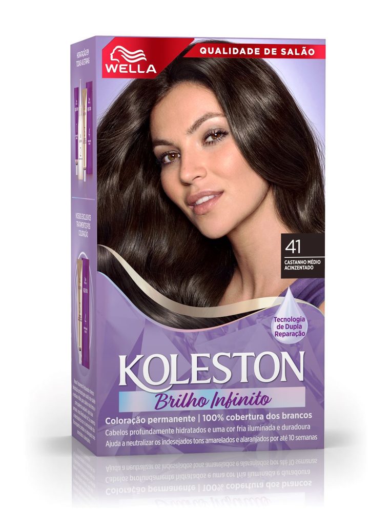 Tintura Koleston Wella 41 Castanho Médio Acinzentado