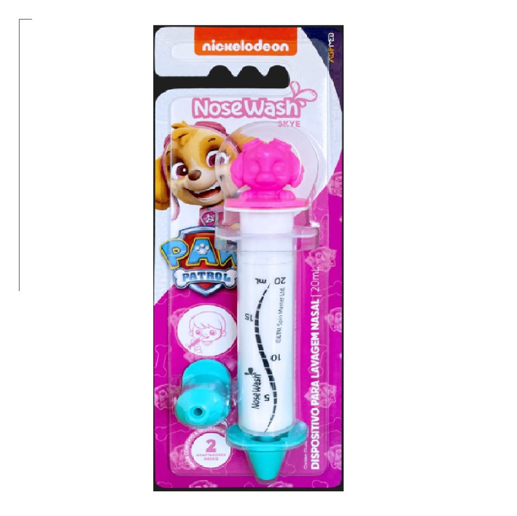 Dispositivo de Lavagem Nasal Nosewash Patrulha Canina Skye 20ml + 2 Adaptadores
