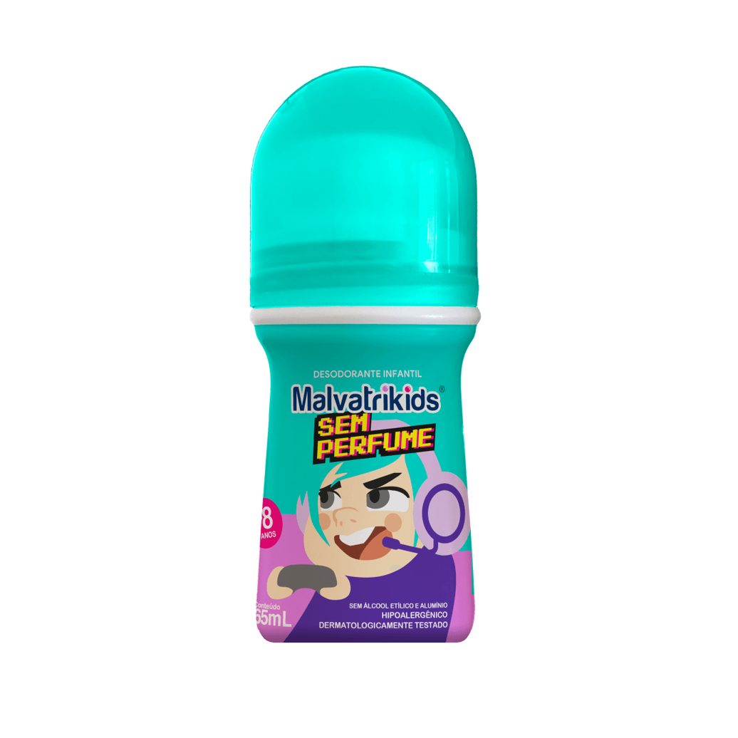 Desodorante Infantil Malvatrikids +8 anos Sem Perfume Roll On 65ml