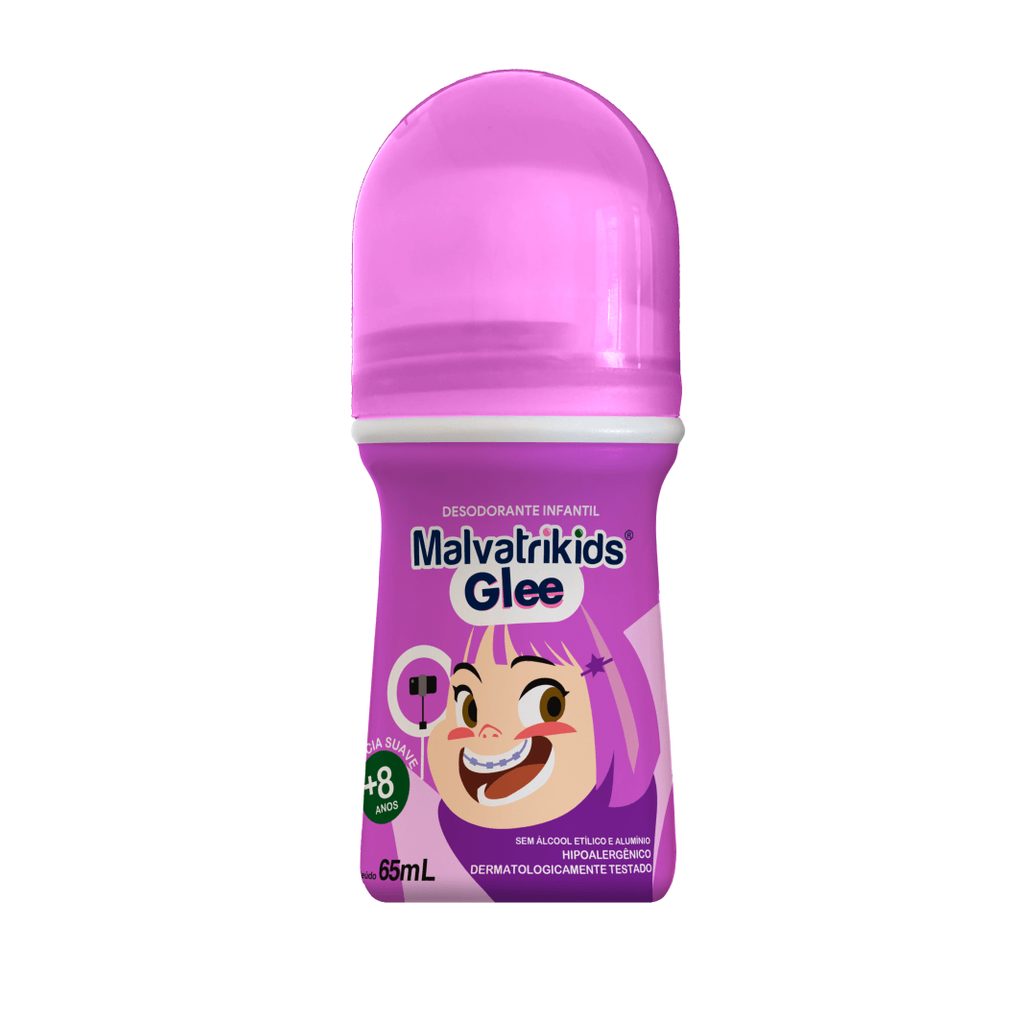 Desodorante Infantil Malvatrikids Glee +8 anos Fragrância Suave Roll On 65ml