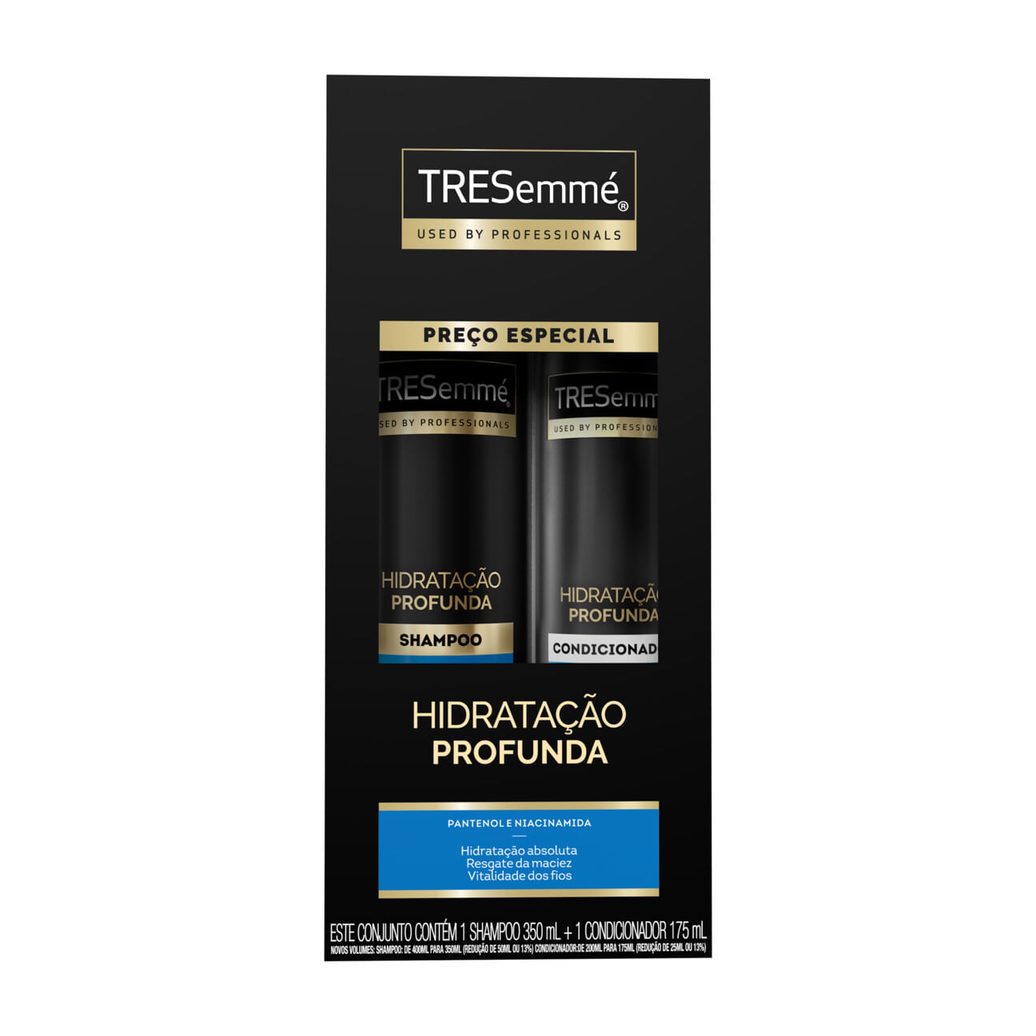 Kit Shampoo TRESemmé Hidratação Profunda 350ml 1 Unidade + Condicionador TRESemmé Hidratação Profunda 175ml 1 Unidade