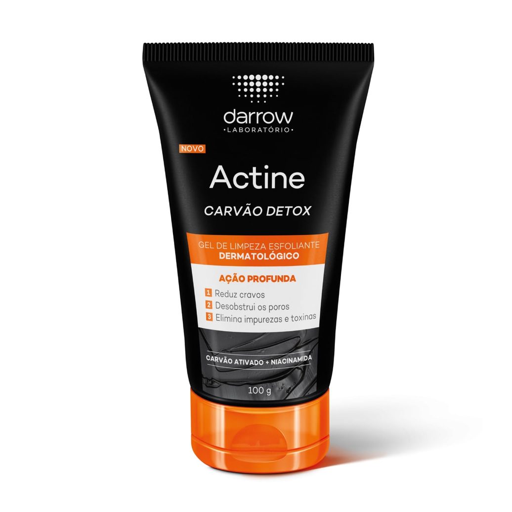Gel de Limpeza Facial Darrow Actine Esfoliante Carvão Ativado Detox 100g