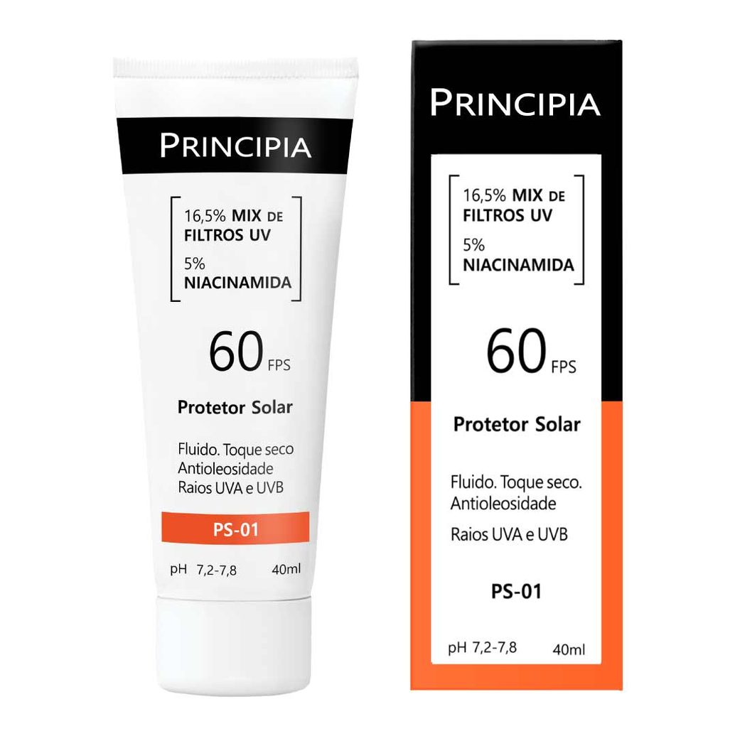 Protetor Solar Principia PS-01 FPS60 Mix de Filtros + Niacinamida 40ml