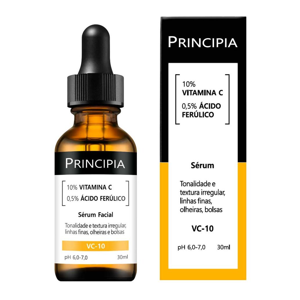 Sérum Facial Principia VC-10 com 10% Vitamina C e 0,5% Ácido Ferúlico 30ml