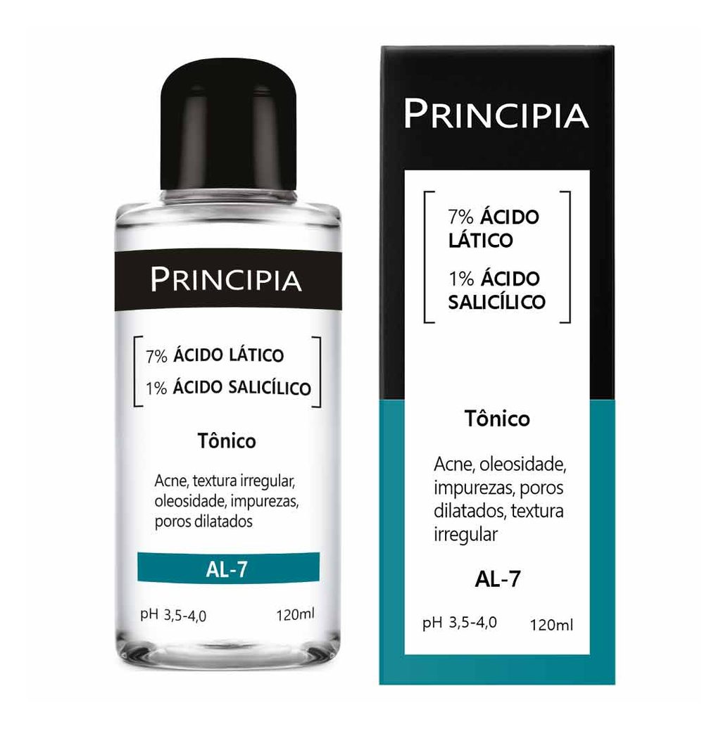 Tônico Facial Principia AL-7 Ácido Lático 7% + Ácido Salicílico 1% 120ml