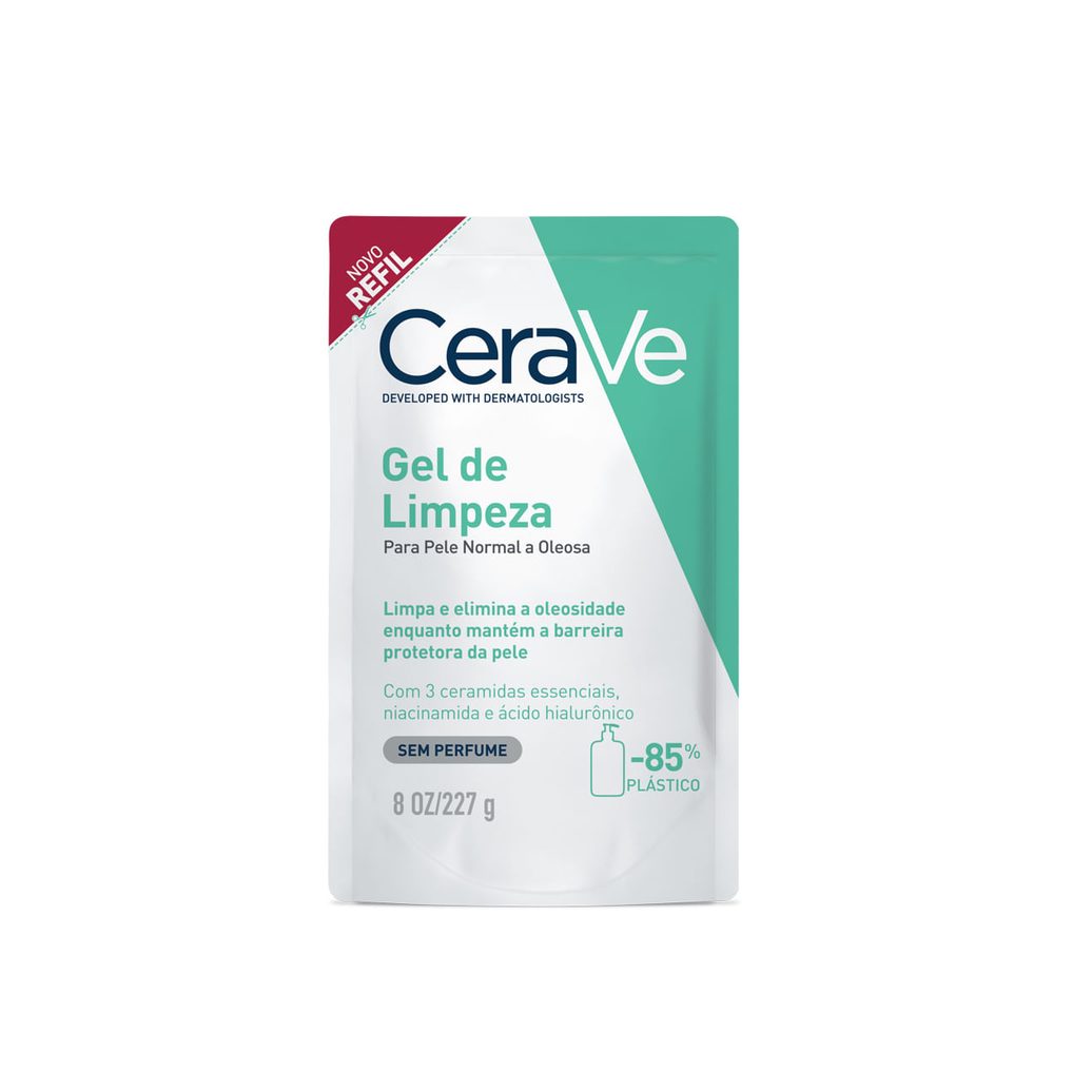 Gel de Limpeza Facial CeraVe Peles Normais a Oleosas Refil 227g