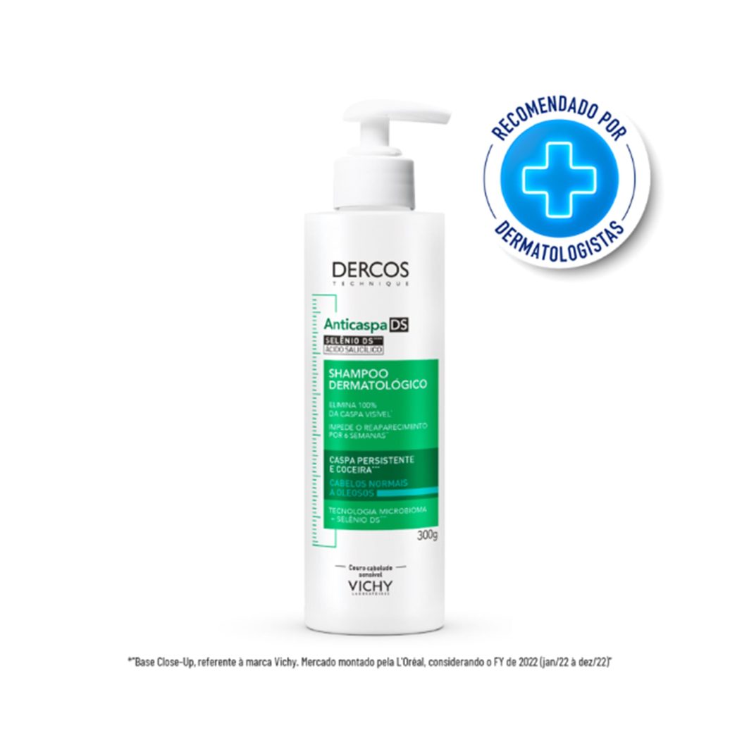 Shampoo Anticaspa Vichy Dercos Dermatológico Cabelos Normais a Oleosos 300ml