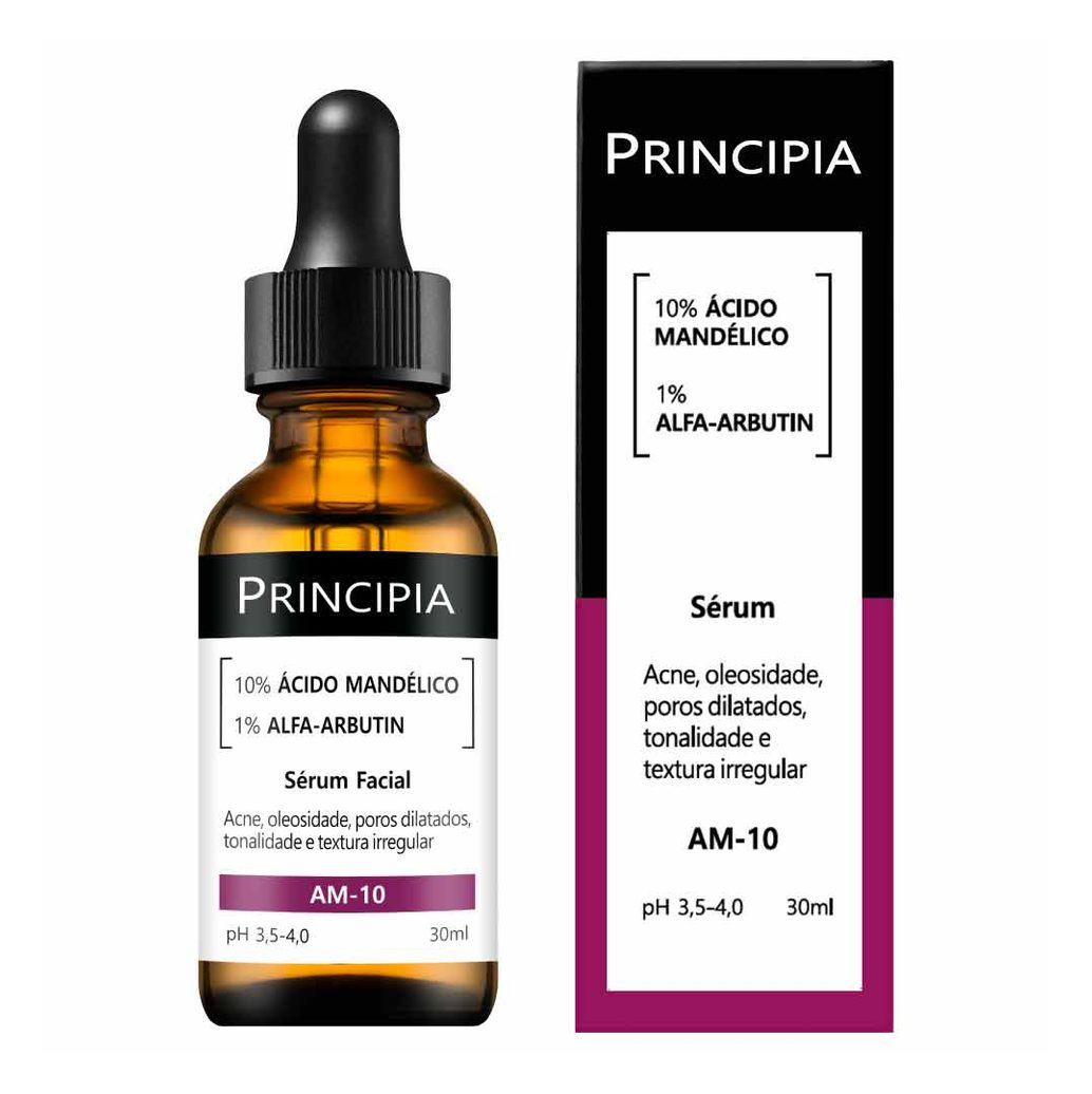 Sérum Facial Principia AM-10 com Ácido Mandélico 10% e Alfa Arbutin 1% 30ml