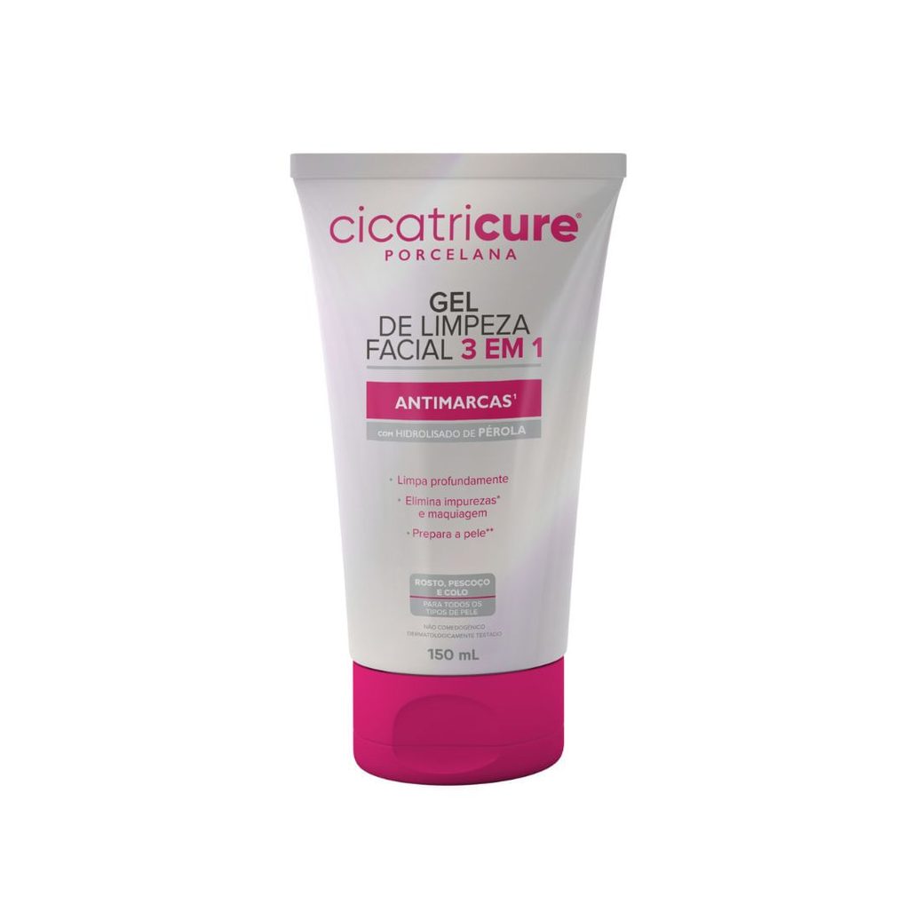 Gel de Limpeza Facial Cicatricure Porcelana Antimarcas 3 em 1 150ml