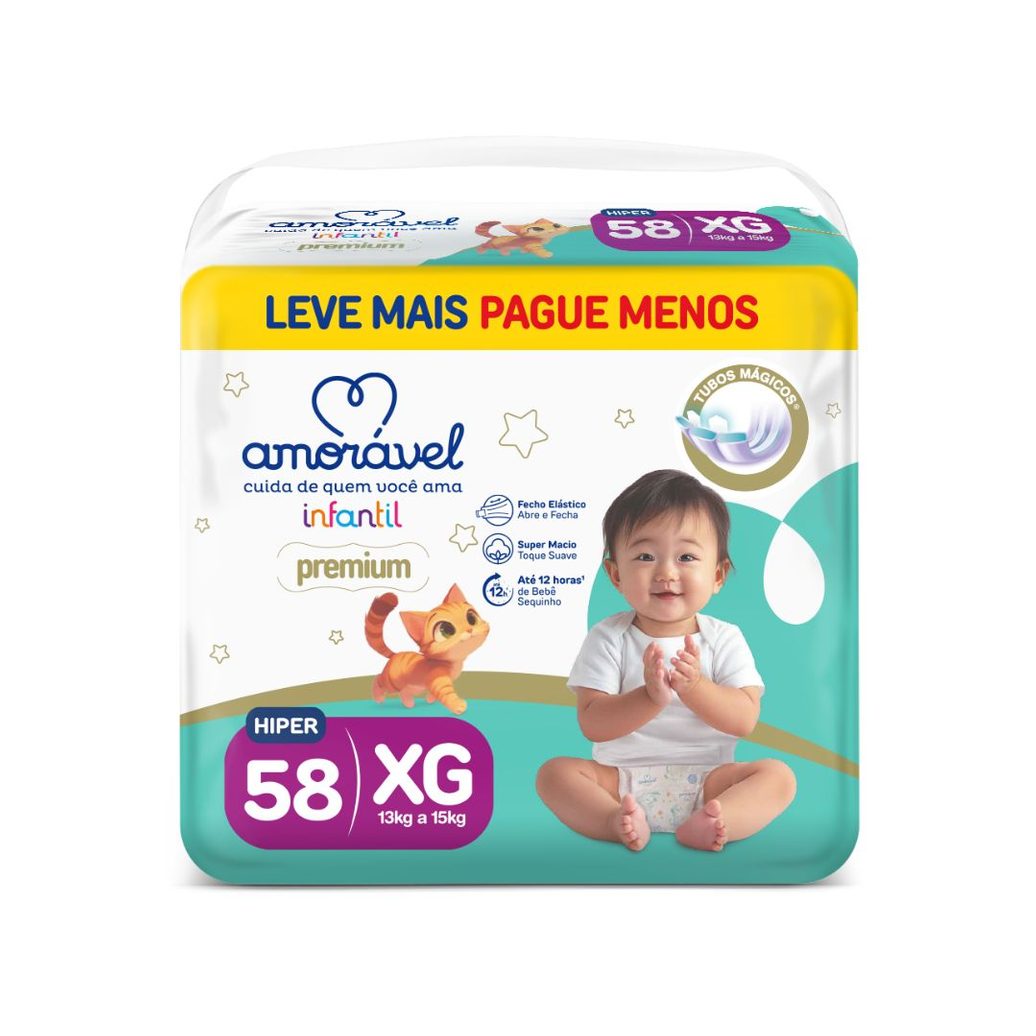 Fralda Amorável Premium XG 58 Unidades