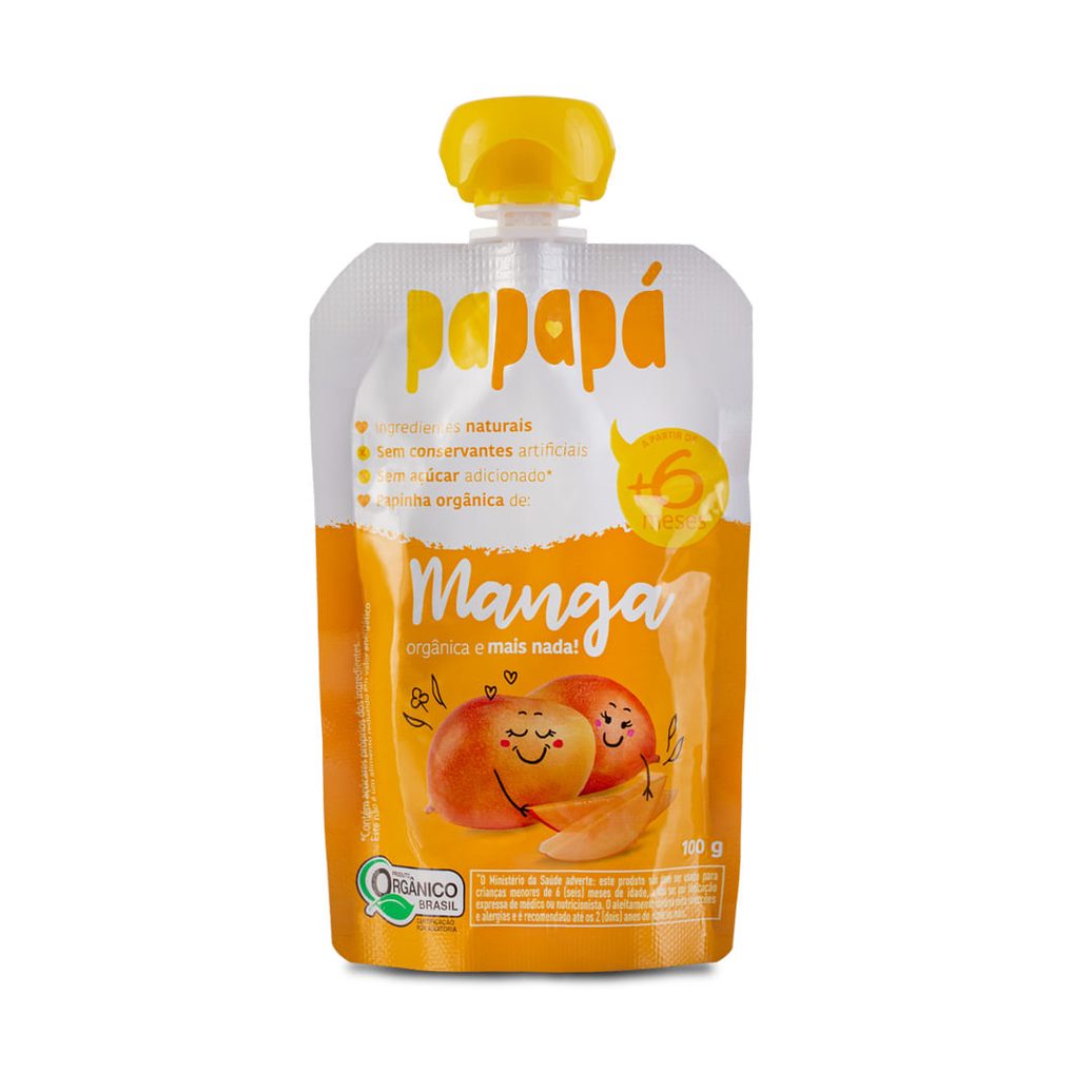 Papinha Infantil Papapá Orgânica Sabor Manga +6 meses 100g