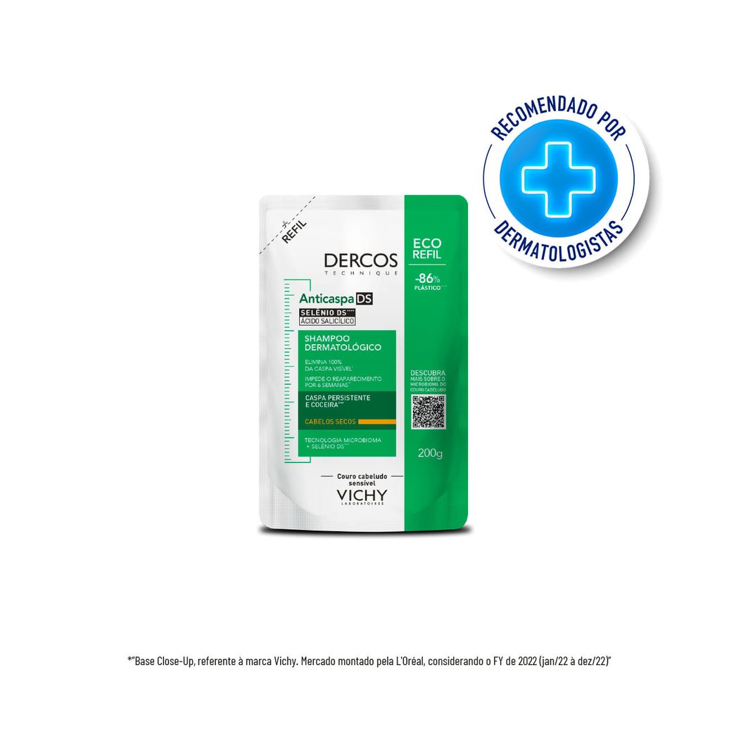 Shampoo Anticaspa Vichy Dercos Dermatológico Cabelos Secos 200g