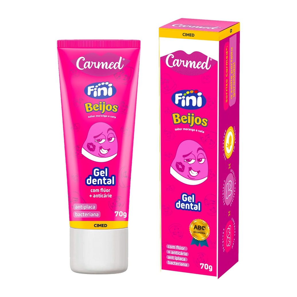 Gel Dental Carmed Fini Beijos Anticáries com Flúor 70g