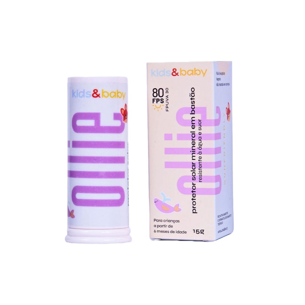 Protetor Solar Ollie Kids Mineral FPS80 Stick 15g