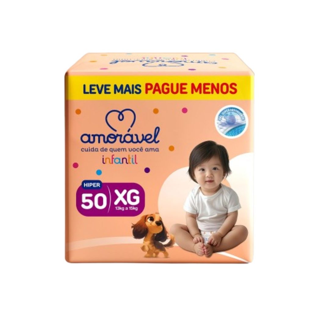 Fralda Amoravel Basic Hiper Xg 50 Unidades