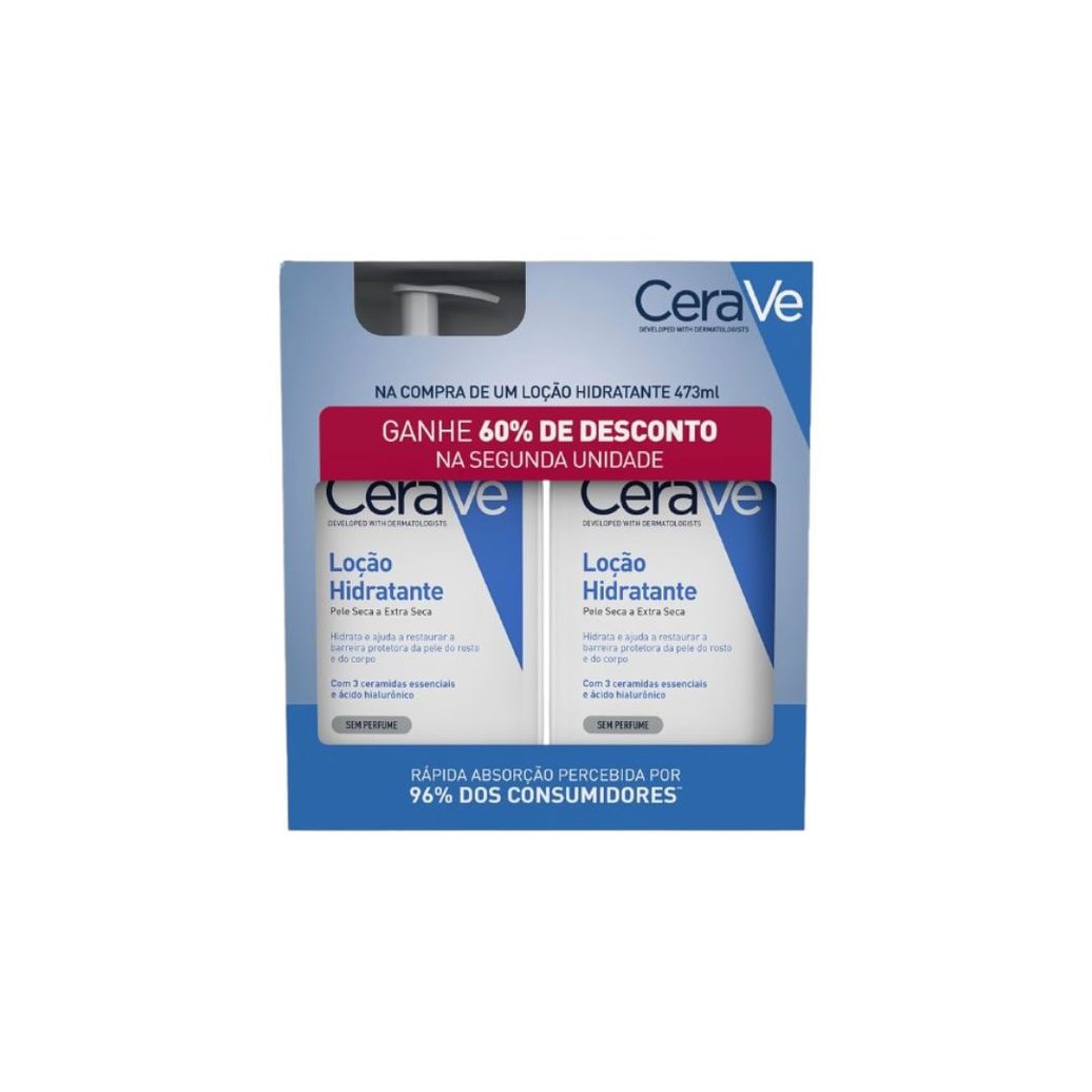 Kit Loção Hidratante CeraVe Corporal Sem Perfume 473ml 2 Unidades