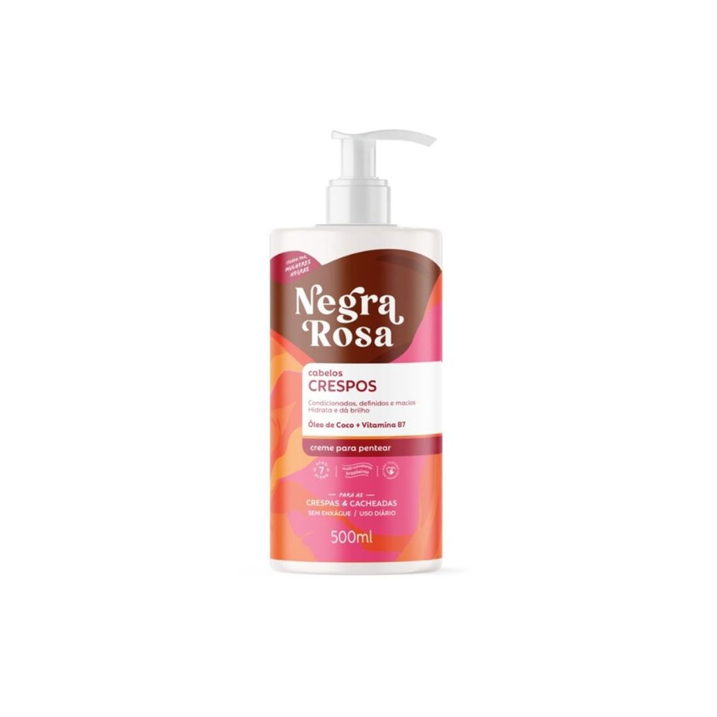 Creme Para Pentear Negra Rosa Cabelos Crespos 500ml