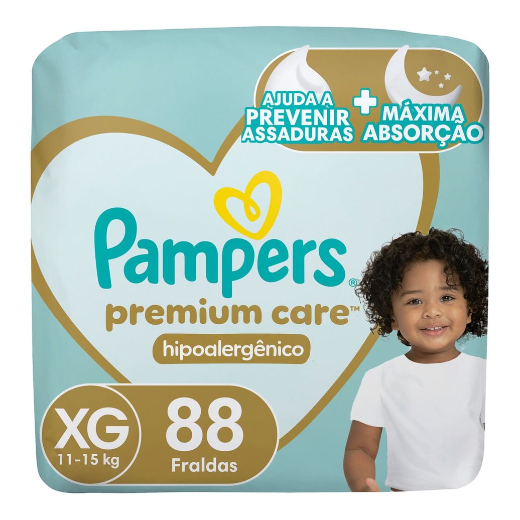 Fralda Infantil Pampers Premium Care Xg 88 Unidades