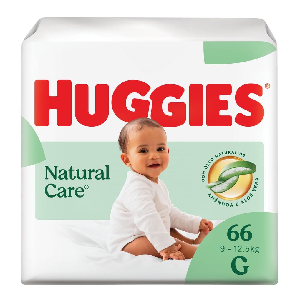 Huggies Fralda Descartável Premium Natural Care G - 66 Un
