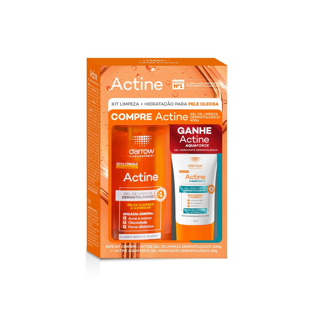Kit Actine Gel De Limpeza 400g + Gel Hidratante 40g