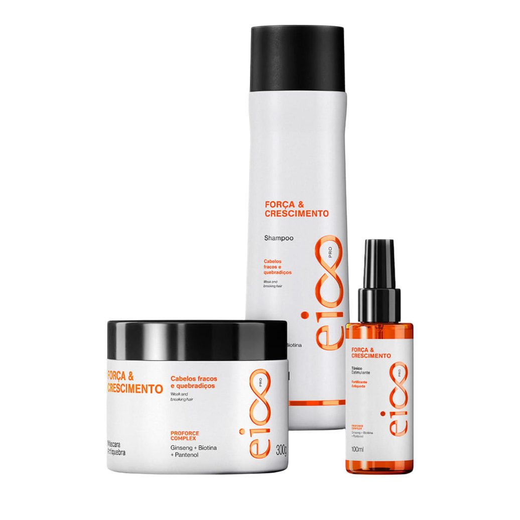 Kit Eico Pro Força e Crescimento - Shampoo 300ml + Máscara 300ml + Tônico 100ml